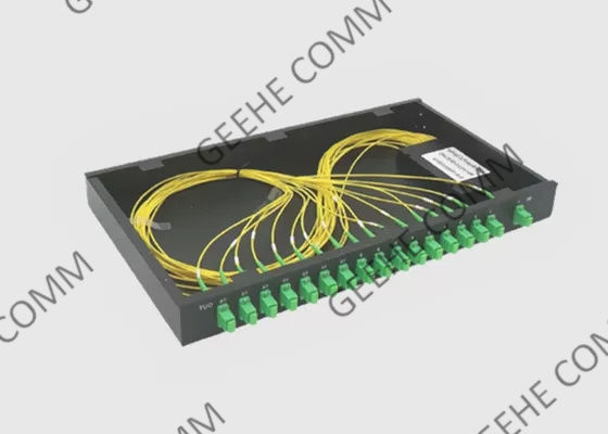 1×16 divisor do PLC da fibra ótica da montagem em rack 1U SC/APC