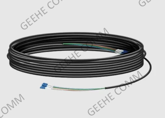 6 cabo blindado exterior da fibra 50/125 OM3 Preterminated terminado com conectores do LC
