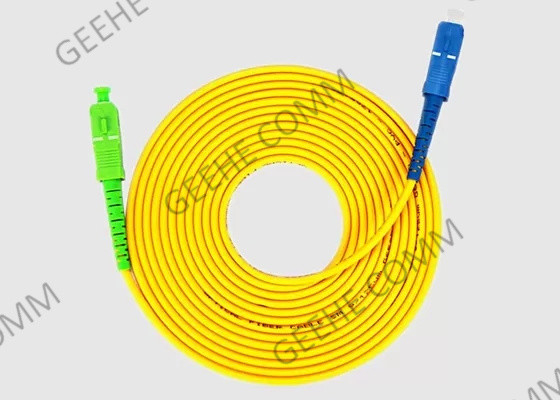 SC amarelo de 3.0mm ao cabo de remendo da fibra ótica do único modo do SC