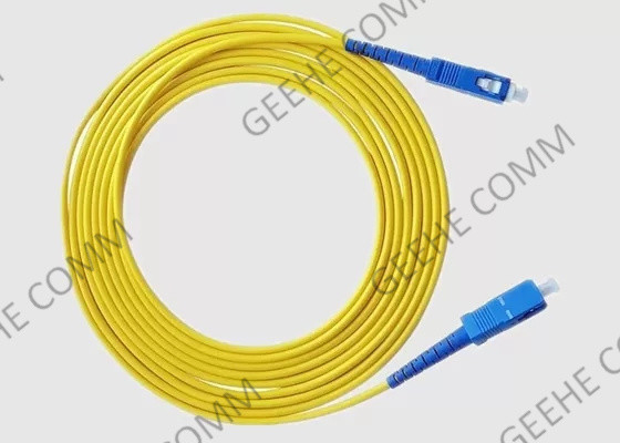 SC amarelo de 3.0mm ao cabo de remendo da fibra ótica do único modo do SC