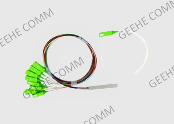 Divisor de aço 0.9mm do PLC do tubo 1x8 SC/APC Mini Fiber Optic do único modo
