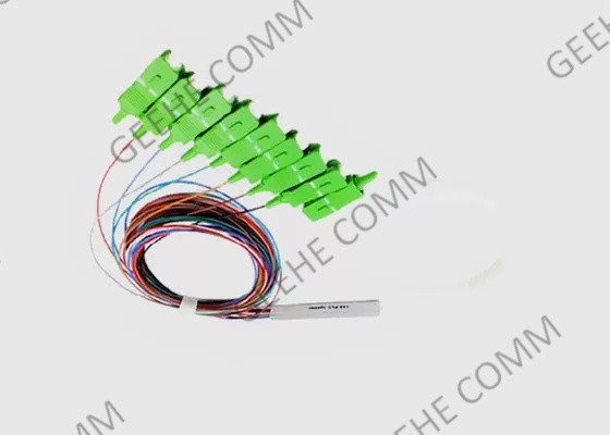 Divisor de aço 0.9mm do PLC do tubo 1x8 SC/APC Mini Fiber Optic do único modo