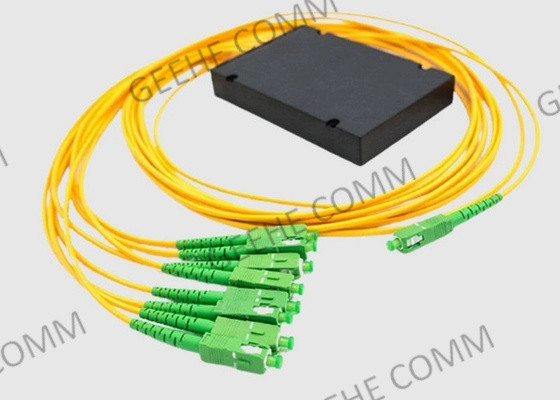 Divisor 1 do cabo de fibra ótica do SC APC da fibra de Corning da caixa do ABS de Datacentre em 8 para fora