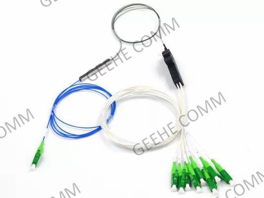 8 divisor do Plc da fibra ótica dos núcleos 1X8 com conectores de LC/APC
