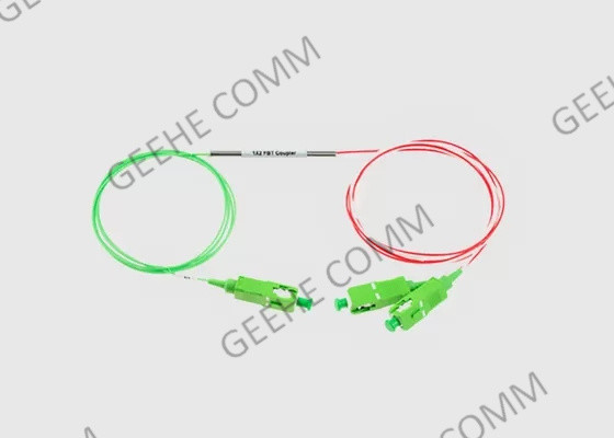 250um tipo relação rachada 1M Length do acoplador 1310nm 1550nm 10/90 da fibra do SC APC 1X2 da manutenção programada