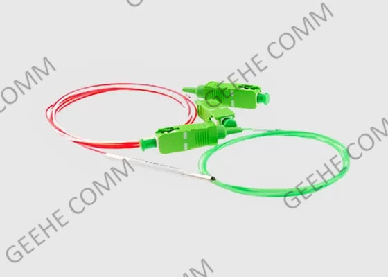 250um tipo relação rachada 1M Length do acoplador 1310nm 1550nm 10/90 da fibra do SC APC 1X2 da manutenção programada