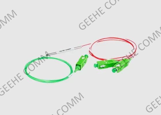 250um tipo relação rachada 1M Length do acoplador 1310nm 1550nm 10/90 da fibra do SC APC 1X2 da manutenção programada