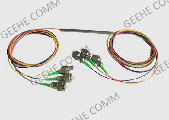 Acoplador desencapado da fibra ótica da fibra 250um 3×3 do tubo de aço com conectores de FC