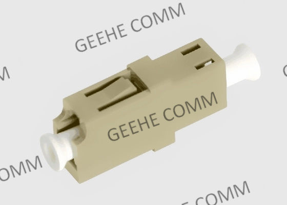 Adaptador plástico bege da fibra ótica da palavra simples multimodo OM3 LC nenhumas flanges
