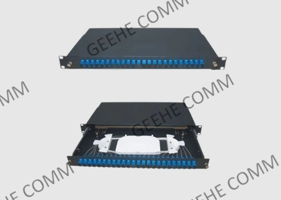 painel de remendo de fibra 1U OS2 padrão deslizante fácil com os adaptadores do SC UPC