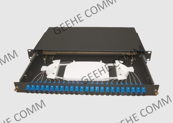 painel de remendo de fibra 1U OS2 padrão deslizante fácil com os adaptadores do SC UPC