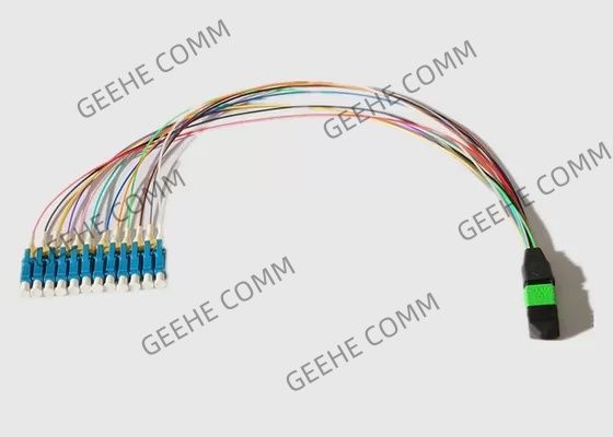 cabo de remendo ótico dos núcleos MPO To12 LC do modo 12 de 0.9mm único
