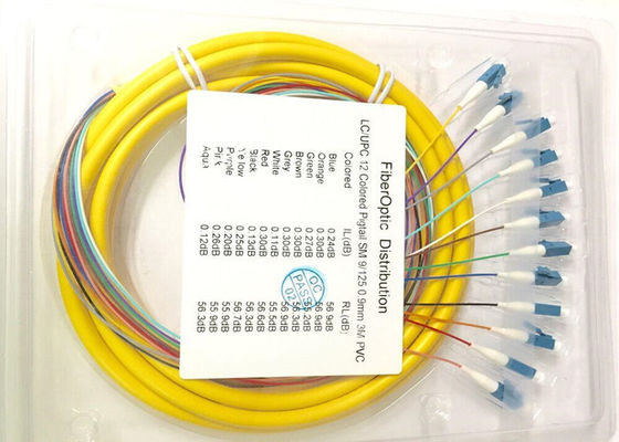 12 trança padrão da fibra ótica do suporte OS2 LC APC 9/125μm