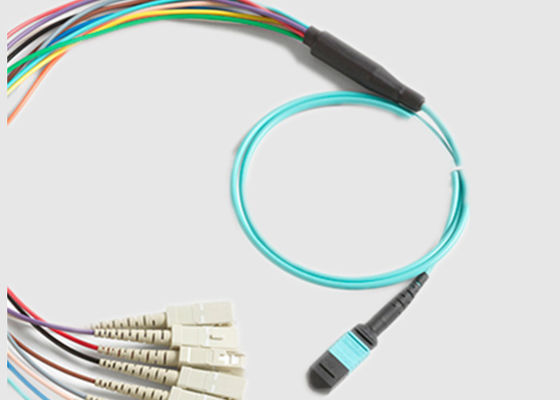 MPO 12 ao cabo da fibra do modo MPO das fibras 0.9mm Mulit do SC 12 de X