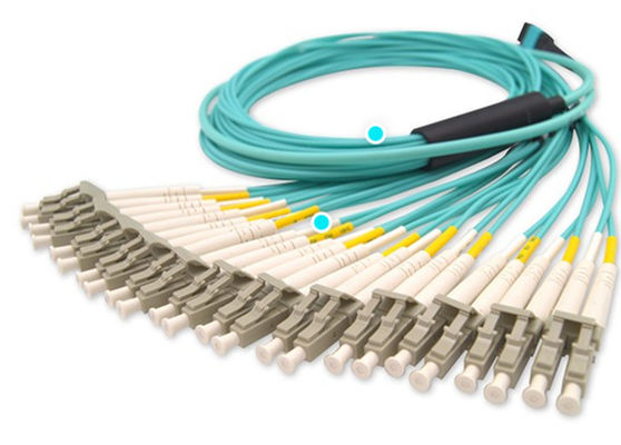 144 cabo da fibra das fibras OM3 LC Dulpex 100G MPO