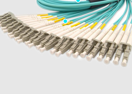 144 cabo da fibra das fibras OM3 LC Dulpex 100G MPO