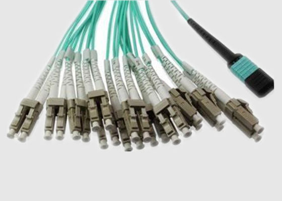 144 cabo da fibra das fibras OM3 LC Dulpex 100G MPO