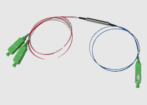 3 isolador da fibra ótica dos portos 980nm 850nm 1x2 para a rede