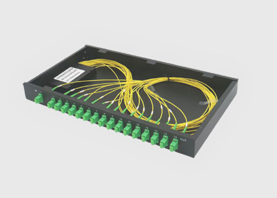 1×16 divisor do PLC da fibra ótica da montagem em rack 1U SC/APC