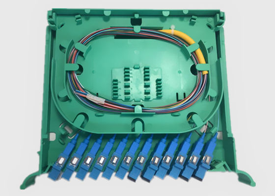 Montagem em rack do divisor 0.9mm do PLC da fibra ótica dos núcleos do Fanout 12 do SC UPC do único modo