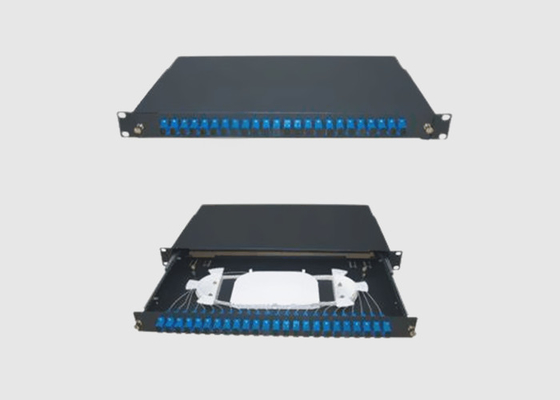 painel de remendo de fibra 1U OS2 padrão deslizante fácil com os adaptadores do SC UPC