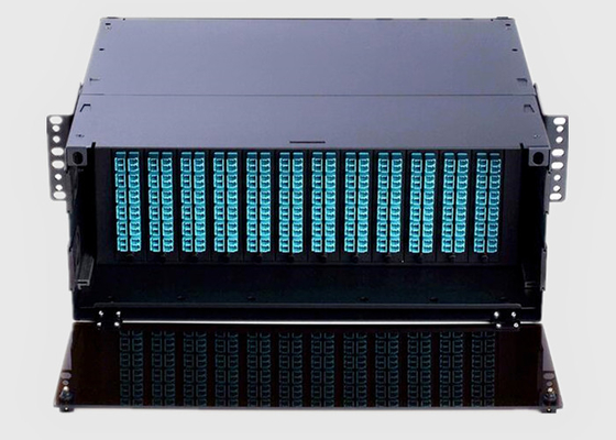 painel de remendo de fibra da montagem em rack de 4U HD com painel do adaptador ou gaveta de MPO/MTP