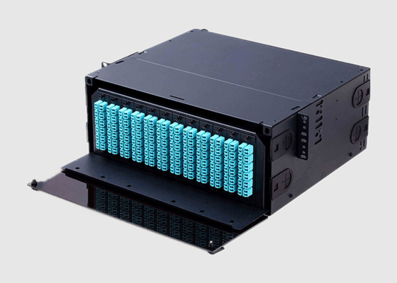 painel de remendo de fibra da montagem em rack de 4U HD com painel do adaptador ou gaveta de MPO/MTP
